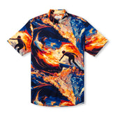 Chemise à manches courtes avec col camp et imprimé Match